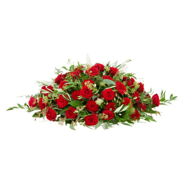 Rode rozen voor een overlijden Voor altijd ovaal