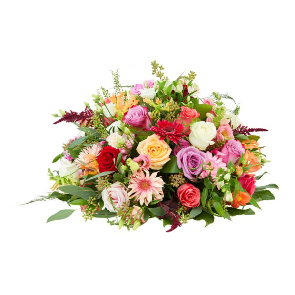 Rouwbloemen voor crematie met gekleurde bloemen Laaatste kus